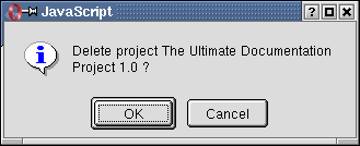 The deletion confirmation message box